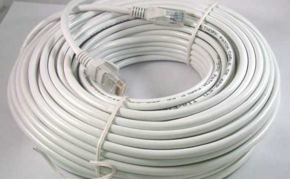 Ethernet cables plugged into