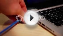 Plug In Ethernet Cable to Laptop Computer Stock Footage
